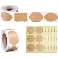 Etiqueta Regalo Kraft Auto adhesiva-Tangger 420 PCS Personalizada Etiqueta Pegatina Redonda de Papel Kraft Etiquetas…